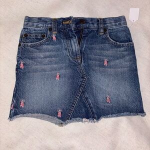 Denim Mini Skirt with Pink Accents (Ballet Shoes)